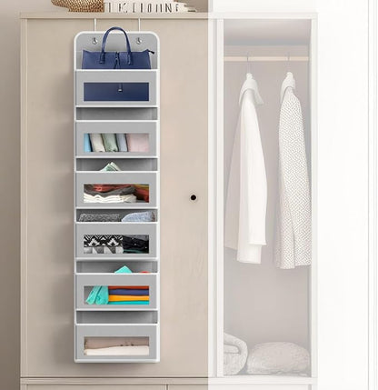 Simple Houseware 6 Clear Window Pocket Over Closet Door Storage Hanging