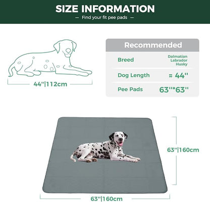 FXW Washable Pee Pads for Dogs, Puppy Pads with Super Absorbent, Specifically Designed for FXW Rollick/Homeplus 24inch 8 Panels Dog Playpen, 63" Square, Gray, 1 Pack