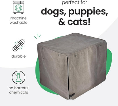 Molly Mutt Jupiter Dog Crate Cover, GOTS-Certified 100% Organic Cotton Canvas Cover for Dog or Puppy Kennel and Cage, Washable, Free of Harmful Chemicals, Medium/Large, Fits 30"x19"x21" Crate