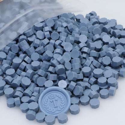 Wax Seal Beads 1500pcs (1.1lb), Premium Pearlescent Sealing Wax Pellets for Stamp Seals, Wedding Invitation, Letter Envelope, Thanks Card & Scrapbook DIY Crafts & Bridal Crafts (Dust Blue)