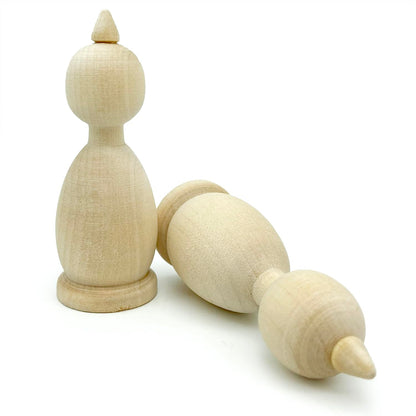 Wooden Peg Dolls Unfinished Paintable Figurines 10 pcs 2.8'' - Unfinished Wood Crafts to Make Your Own Key Holder, Fridge Magnets, Peg People Dollhouse Family