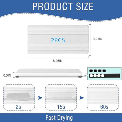 2PCS Water Absorbing Stone Tray, Quick Drying Stone Sink Tray, Water Absorbent