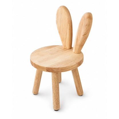 HuiBeans Bunny Chair for Ages 1.5-4 - Small Toddler Wooden Chair with 9.25" Seat Height, Solid Wood Rabbit Stool for Nursery, Playroom & Low Tables, Mini Kids Furniture - 1 Pack
