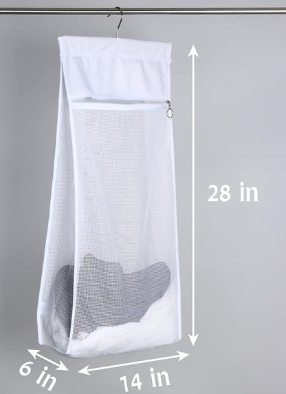 Jelier Hanging Mesh Laundry Basket, Collapsible Fabric Laundry Hamper