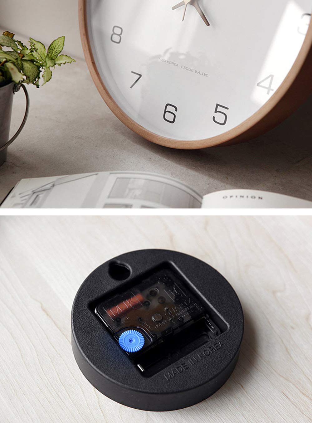 feb.7 Wall Clock, Modern Natural Wood Clock, Minimalist Design, Decorative(Grey, 12'')