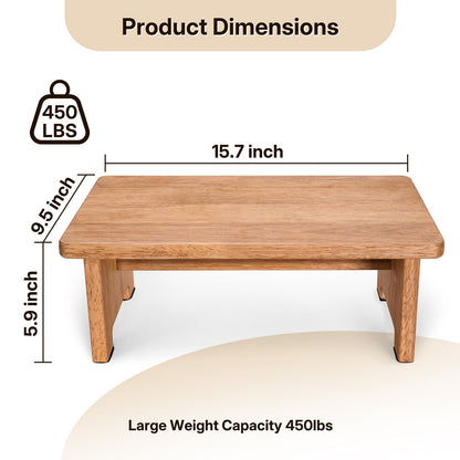 Jurath Wooden Step Stool Step Stool for Adults Heavy Duty Stepping Stool for Bedroom, Garden, Bathroom Easy to Assemble 5.9" High