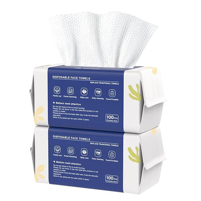 Disposable Face Towels, Biodegradable Ultra Soft Washcloths