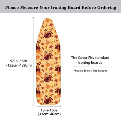 Fall Pumpkins Turkey Ironing Board Pad and Cover Standard Ironing Board Cover