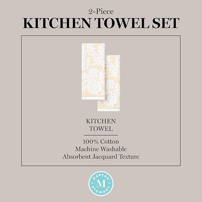 Martha Stewart Woodland Harvest Jacquard Sunflowers Kitchen Towel 2-Pack Set