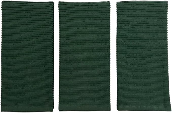 Serafina Home Dark Green Kitchen Hand Dish Towels: 100% Cotton Cloth Soft