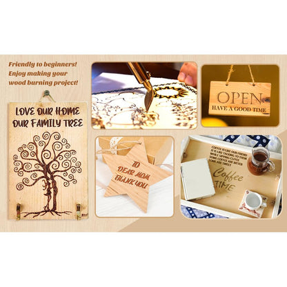 Wood Burning Tips Letters Uppercase Alphabet Number Symbol Branding and Personalization Set (Include 38 Numbers 18 Symbol and 6 Stencils)