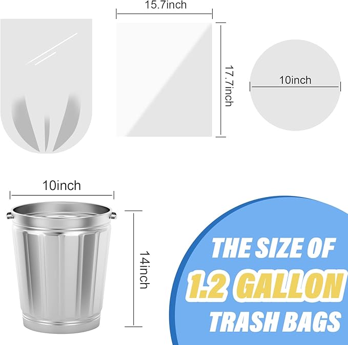 Small Trash Bags, Magesh 1.2 Gallon Trash Bags/Garbage Bags, Strong Wastebasket