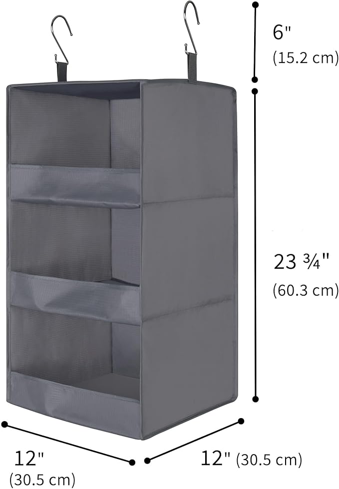 GRANNY SAYS 3-Shelf Hanging Closet Organizer and Storage, Collapsible Hanging