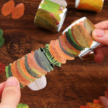 BOSOIRSOU 300 pcs Fall Leaves Washi Tape, 6 Rolls Autumn Maple Leaves Washi Tape Stickers Masking Tape Decorative Adhesive Leaf for Scrapbooking Journaling Junk Journal DIY Art Crafts Supplies