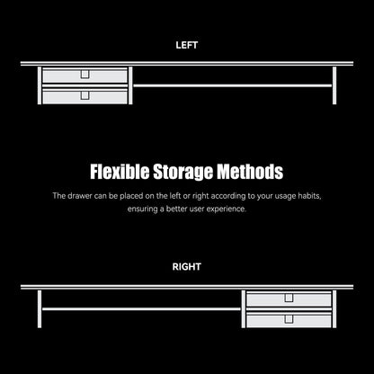FENSULN Dual‑Tier Monitor Stand Riser with Drawers, Desktop Organizer Shelf Storage for Computer Screen 2 Monitors, Supports for PC Computer Monitor, Printer, Heavy TV Riser Brown and Black