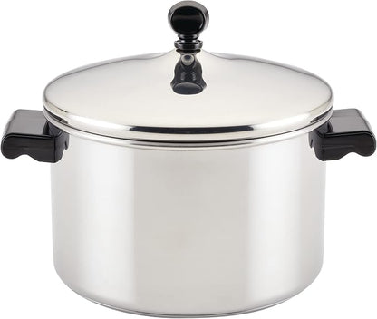 Farberware Classic Series Stainless Steel Sauce Pot with Lid, 4-Quart Cookware, Silver