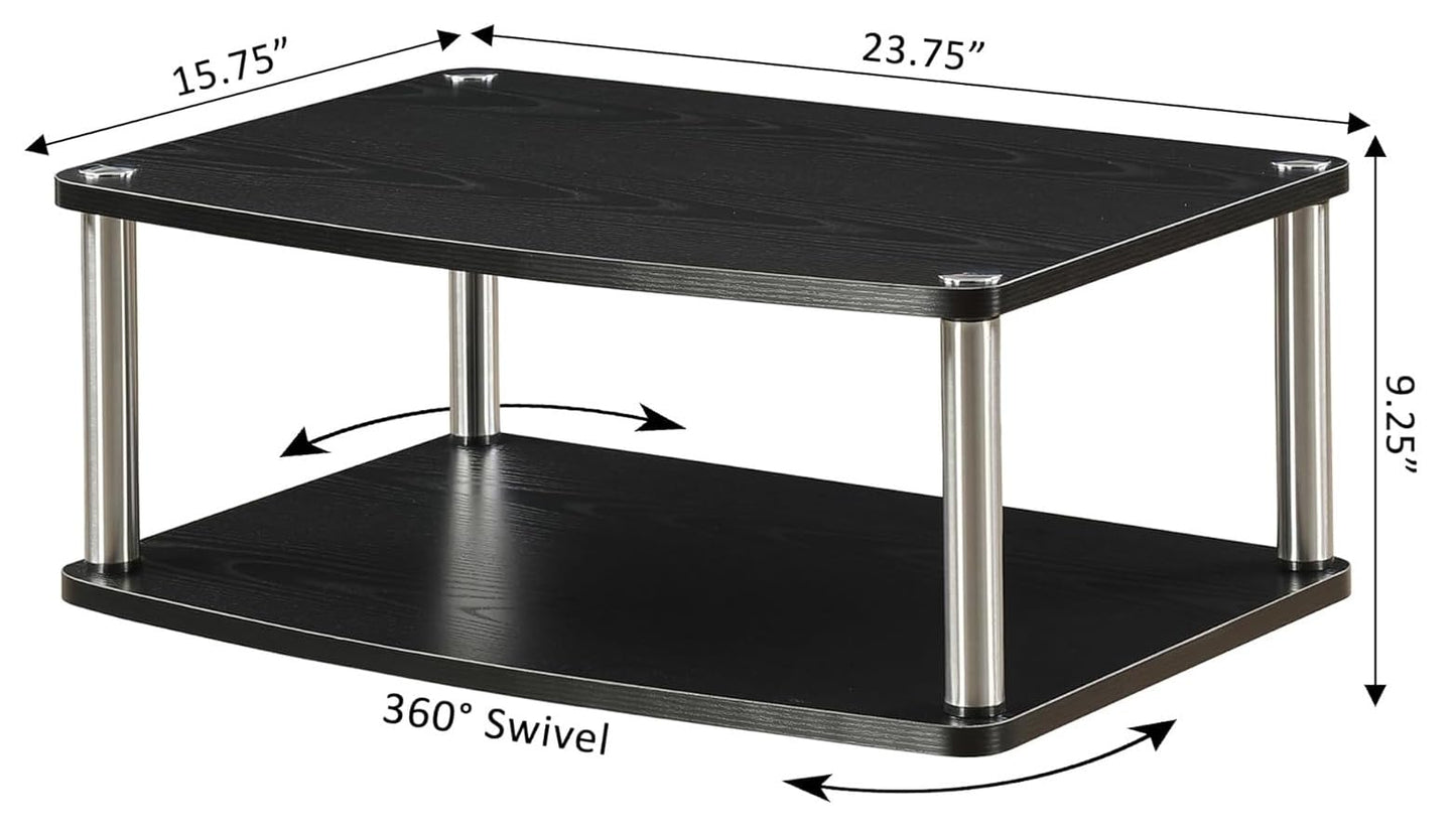 Convenience Concepts Designs2Go 26 inch Double Tier Swivel Riser, Black