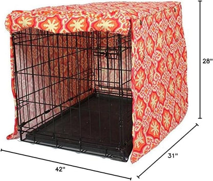 Molly Mutt Papillon Dog Crate Cover, 100% Cotton Canvas Cover with 2 Roll-Up Panels, Ideal for Dog or Cat Crate, Durable, Washable, and Free of Harmful Chemicals, 42" x 28" x 31"