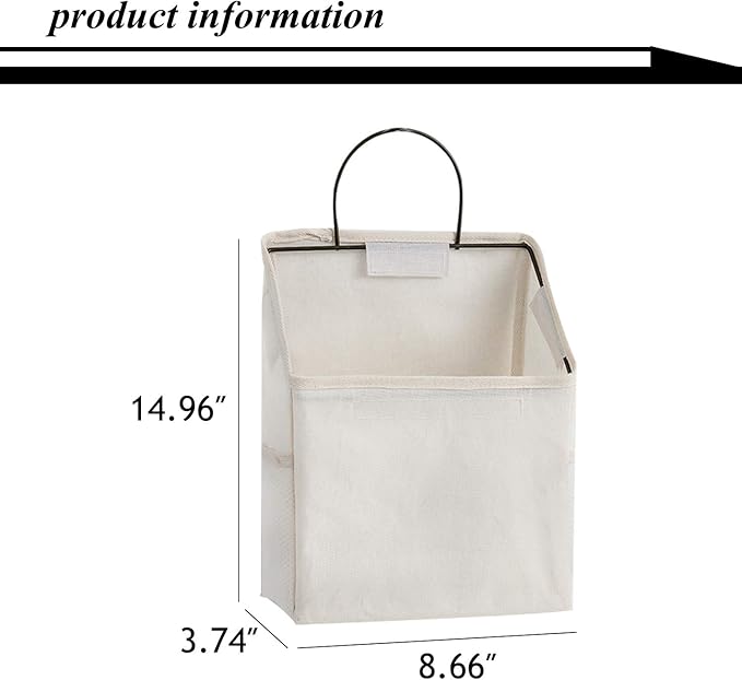 Wall-Hanging Storage Bags, Desktop Organizer Basket Cotton Linen Hanging