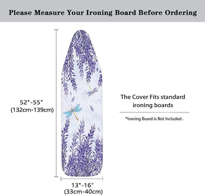 Sprowallow Dragonfly Lavender Ironing Board Cover Standard Size 15x54 inch Heat