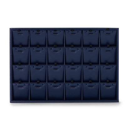 Oirlv Stackable 24 Gird Necklace Organizer Tray with Removable Jewelry Cards Necklace Pendant Jewelry Drawer Organizer