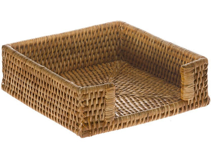 KOUBOO La Jolla Rattan Napkin Holder, Decorative Napkin Holder for Dining Table, Kitchen Counter, Bathroom, Rustic Wicker Tray for Paper Napkins, Honey Brown