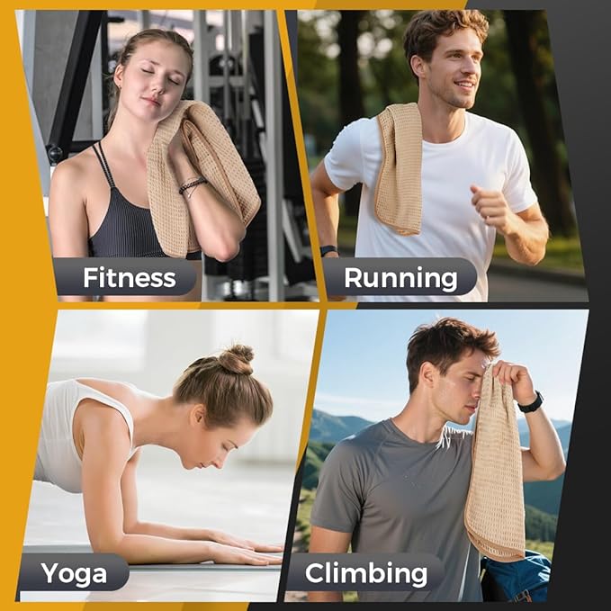 HOMEXCEL 4 Pack Gym Towels, Microfiber Yoga Towels