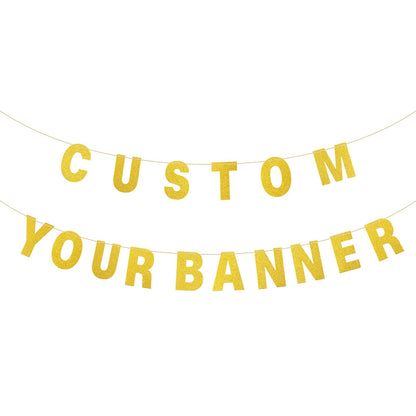 COLFULINE DIY Customizable Glitter Letter Banner Kit, 107 PCS Gold Letters and Numbers with Rope & Threading Tool, Reusable Glitter Cardstock Sign for Birthday, Wedding, Baby Shower Decoration