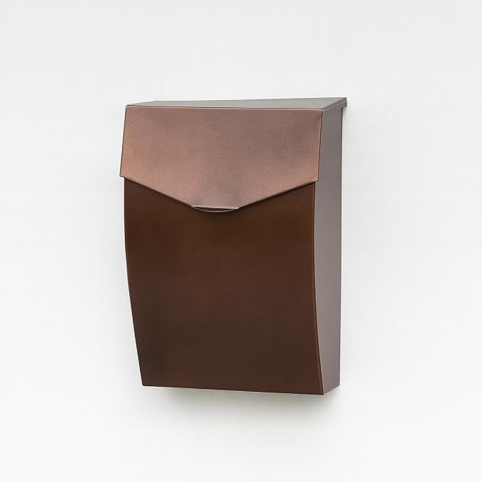 NACH Mailboxes for Outside Wall Mount, 4.8 x 10 x 13 inch Antique Copper Wall Mounted Mailboxes for Outside, Waterproof Mailbox for House - The Bradley Large Mail Box