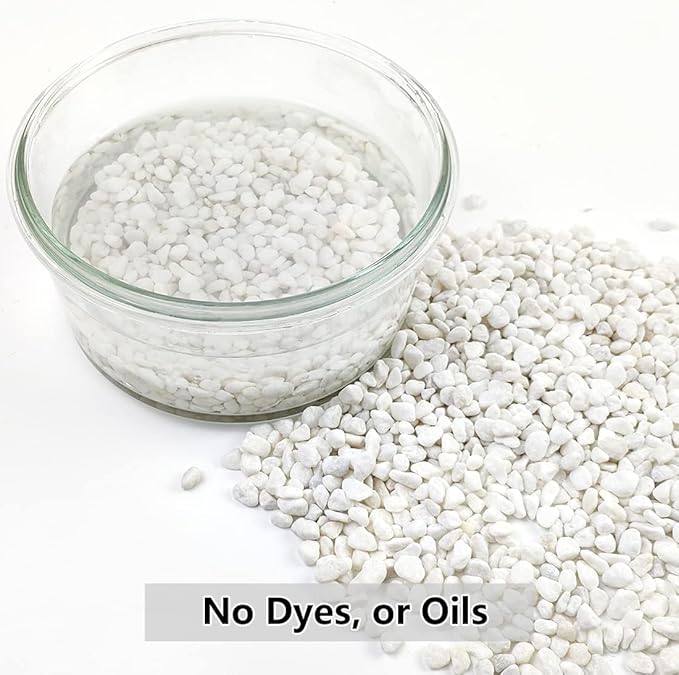 YISZM 10LB Succulent and Cactus Gravel, 1/5 Inch White Natural Decorative Polished Pebbles for Landscaping, River Rocks for Plants, Vases, Aquariums, Terrarium and Outdoor Gardening