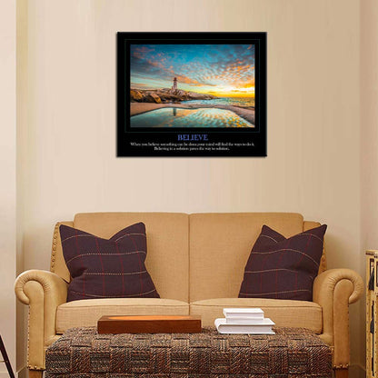 KREATIVE ARTS Believe Canvas Quotes Wall Art Decor Family Decorative Signs Inspirational Motto Canvas Prints Giclee Artwork Inspiration Painting Gift for Classroom Study Room Office Decor (Believe)