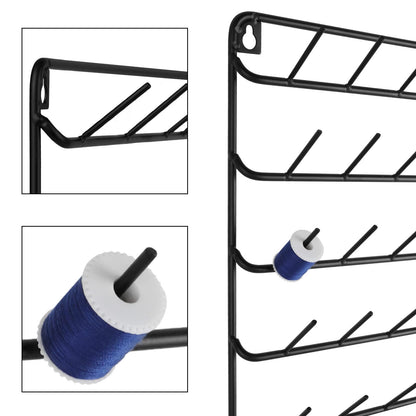 YBING Thread Holder Wall 2 Pack 54 Spools Thread Rack Wall Mount Embroidery Spool Thread Organizer Metal Sewing Thread Organizer with Hanging Tools for Quilting