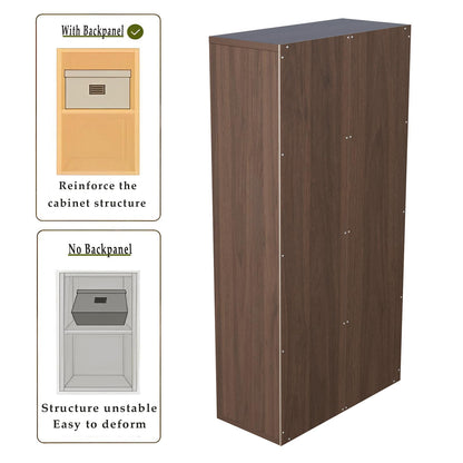 OSCHF 8-Cube Storage Shelf Bookcase - Wooden 4-Tier Floor Standing Open Bookshelf for Home and Office, Cuby Orgainzer, Walnut