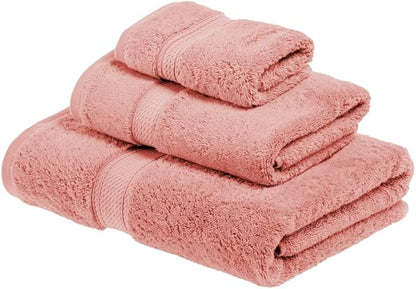 SUPERIOR Egyptian Cotton Pile 3 Piece Towel Set, Includes 1 Bath, 1 Hand