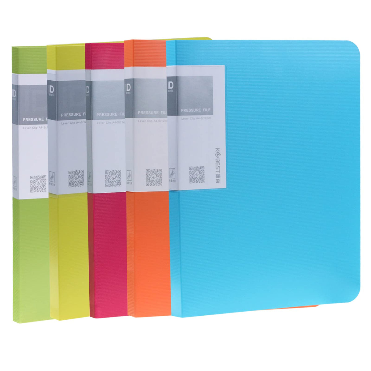Acocony Punchless Binder with Clamp Letter Size Punchless Clamp Binder 8.5 x 11 Report Covers Plastic Vivid Multicolor Pack of 5