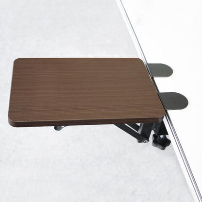 Ergonomic Desk Extender Tray, 9.8" x 6.9" Computer Elbow Arm Rest for Desk, 90° Foldable Table Mount Mouse Support, Clamp On Keyboard Tray for Office and Home Use, Walnut