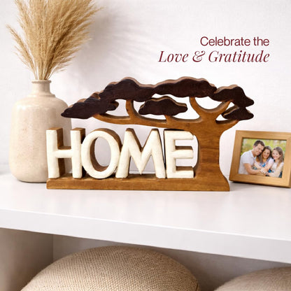 Decozen Wooden Home Sculpture, Gift for Mom, Home Decor, Living Room, Boho, Coffee Table, Centerpiece Table Decorations, Mantle, Shelf, Decor Farmhouse, Christmas Decorations, Mothers Day Gifts