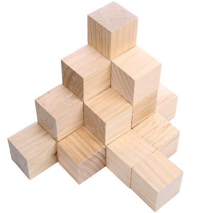 Supla 20pcs 2 inch Wooden Cubes Unfinished Wood Blocks for Wood Crafts, Wooden Cubes, Wood Blocks, Great for Baby Showers (20pcs)