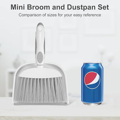NACENA Small Dust Pan and Brush Set, Mini Broom and Dustpan Set Small Hand