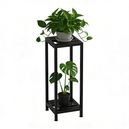 Umi.pzsy Metal Plant Stand, 2-Tier Indoor Outdoor Flower Pot Holder, 40*11.81*11.81 Inch, 230 lb Capacity, Adjustable Feet, Black (40*11.81*11.81 inches)