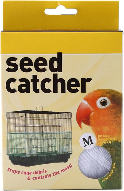 Sperrins Adjustable Bird Cage Cover,Seed Catcher Bird Cage Tidy Bird Cage Mesh Net Cover Skirt Guard for Parrot Parakeet Round Square Cages