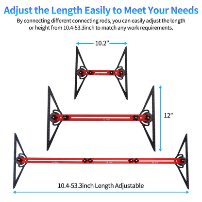 WolfPawn Stair Tread Template Tool,8-72 Inches Aluminum Alloy Stair Measuring Tool,Adjustable Length Stair Tread Tool for Measuring & Scribe,Compatible with Most Layout Projects for Home Wood Working