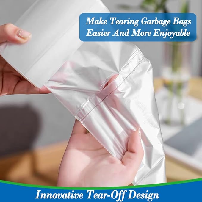 4 gallon trash can liners, Small clear Garbage Bags, Extra Strong 4 Gal Trash