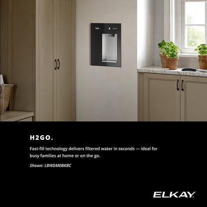 Elkay Liv EZ Built-in Filtered Wall-Mount Water Dispenser – Battery Powered, NSF Certified, Push Button, Reduces Lead & PFAS, Aspen White – Ideal for Home