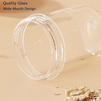 4Pack Overnight Oats Containers with Lids and Spoons,14 oz Airtight Oatmeal Container,Mason Jars with Lid for Cereal,Milk,Fruit,Yogurt,On The Go Container,Salad Jars,Glass Jars (Mixed Color)