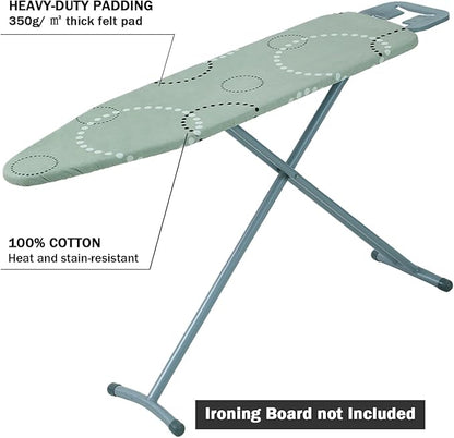 Ironing Board Cover and Pad Standard Size 15" x 54", 3 Pairs of Hook and Loop