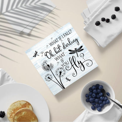 PUVOXHO But Darling What If You Fly Wooden Sign Desk Decor for Home Office Farmhouse Bedroom, Yoga Spa Room Decor, Inspirational Gifts for Women Boss Leader Supervisor Coworkers Family Friend BFF