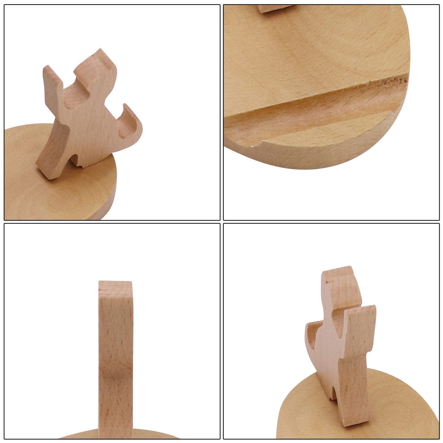 Amamcy Cute Cat Cellphone Stand Holder Wooden Smartphone Desk Holder for All Mobile Phones Animal Phone Stand Desk Ornament