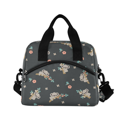 OREZI Kids Lunch Bag Girls Boys Children Student Women School Work Travel,Insulated Lunch Box Lunch Organizer Cooler Bento Bags with Adjustable Strap(Cute Floral Koala)