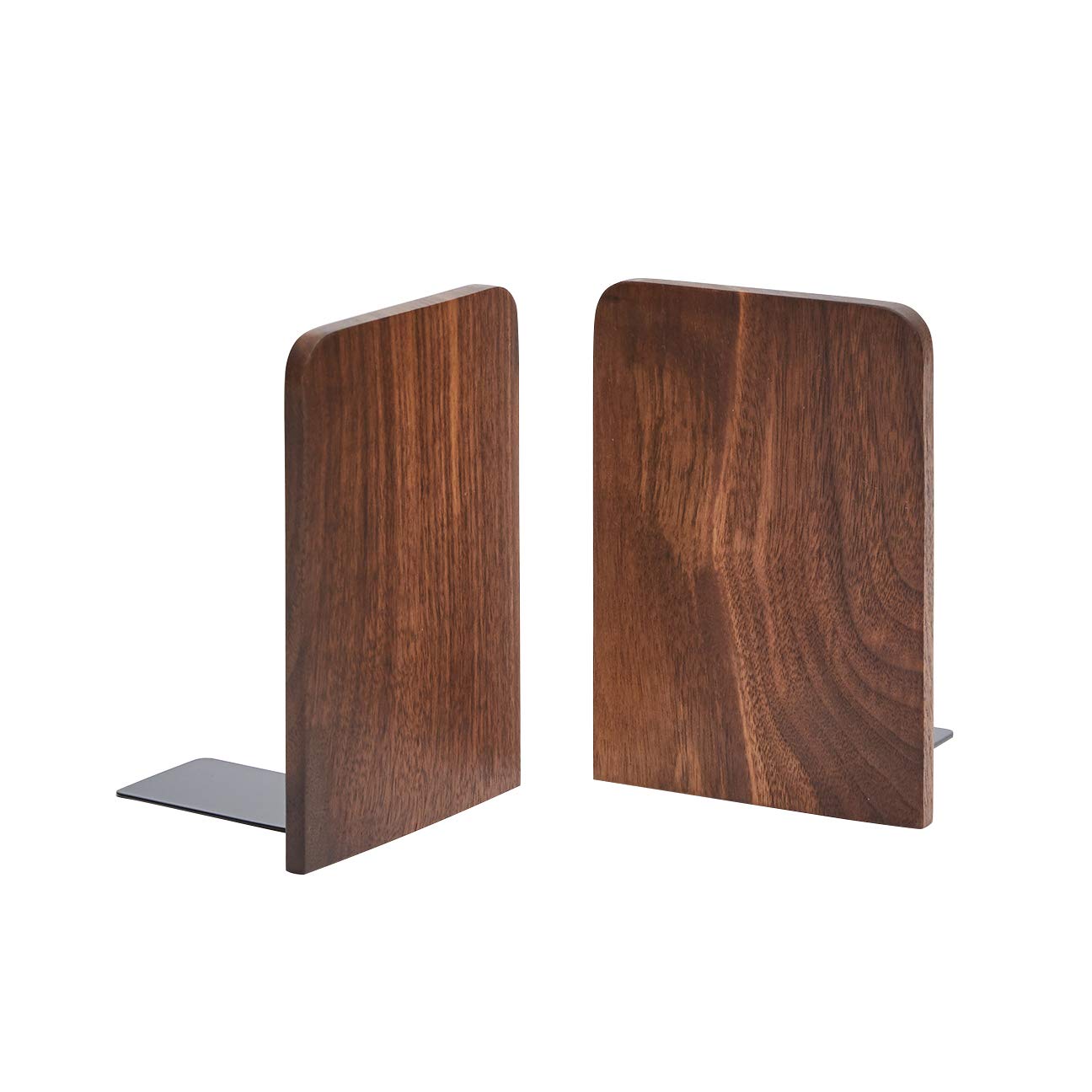 Pandapark Wood Bookends,Non-Skid Bookend for Shelves,Heavy Duty Bookends,Book Stand for Books/CDs,1 Pair